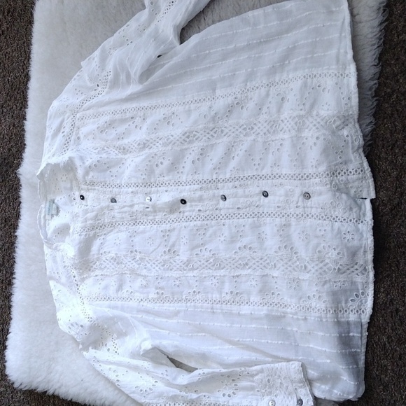 Sundance White Eyelet Lace Blouse - Picture 3 of 5